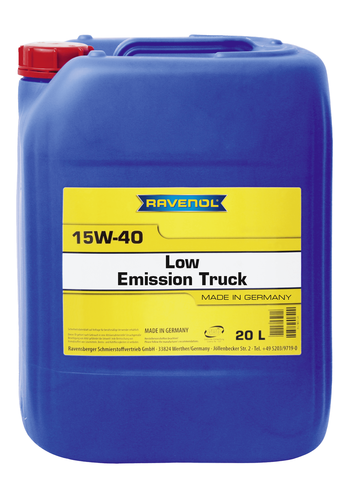 Моторное масло Ravenol Low Emission Truck SAE 15W-40, 20л (RAVENOL: 1123100-020-01-999)